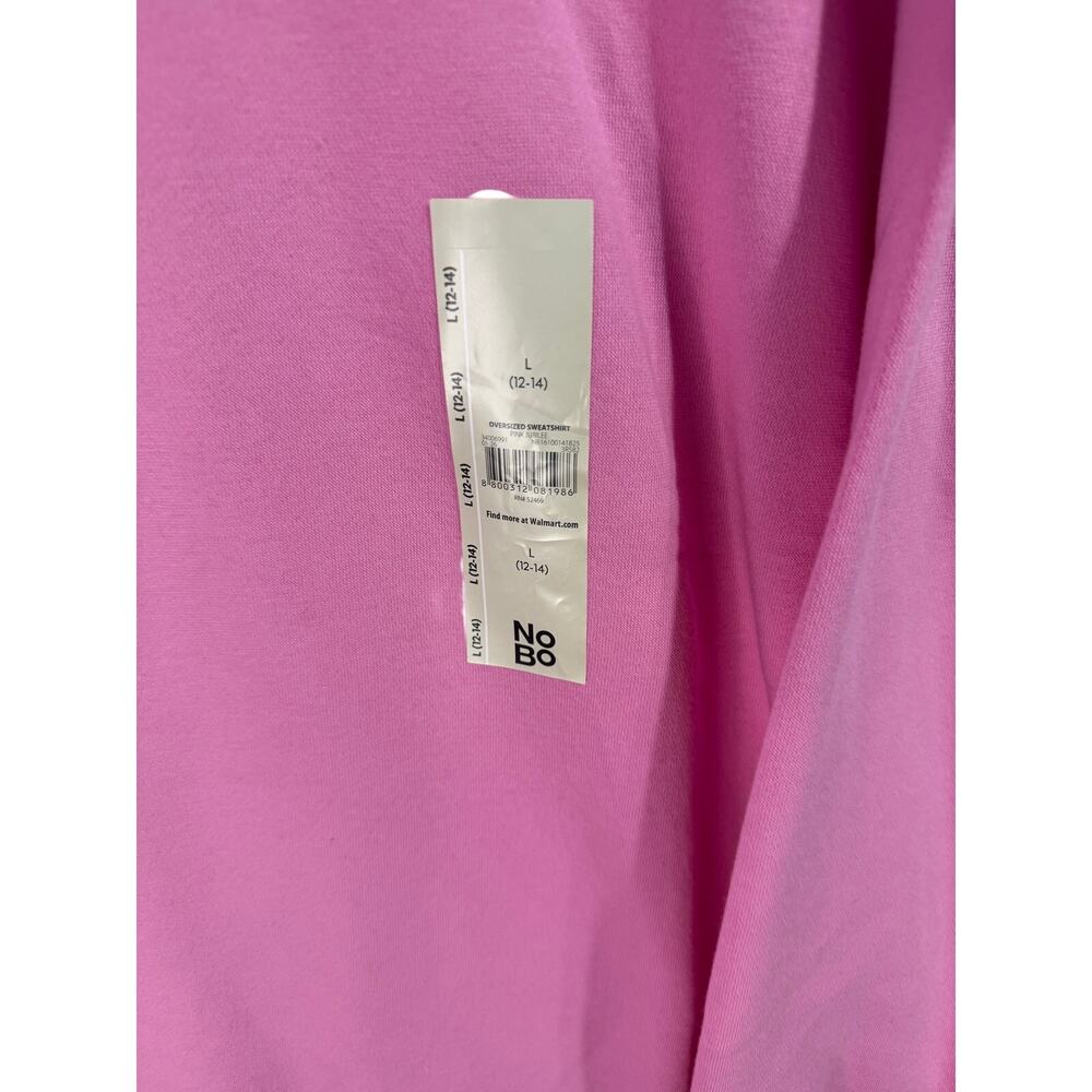 No Boundaries Oversized Sweatshirt Pink Jubilee Women’s L 12-14 NWT - Picture 2 of 6